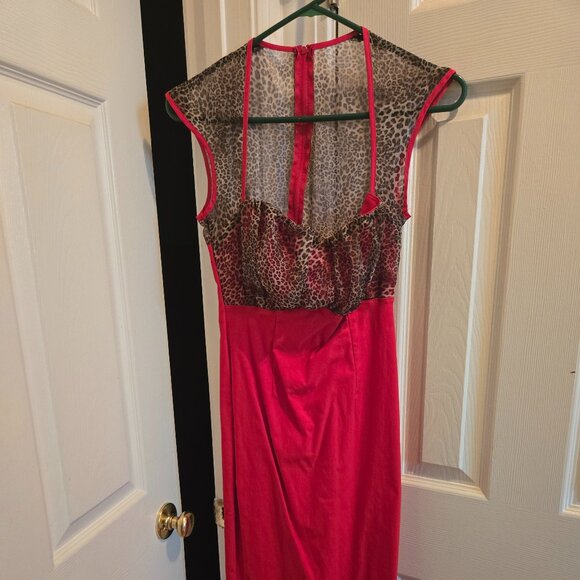 Pinup Couture Micheline dress, red/leopard, size M, EUC - Picture 1 of 2
